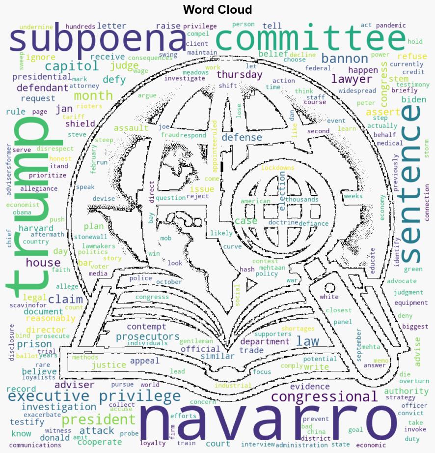 Former Trump Adviser Peter Navarro Sentenced to 4 Months in Prison for Contempt of Congress - Time - Image 1