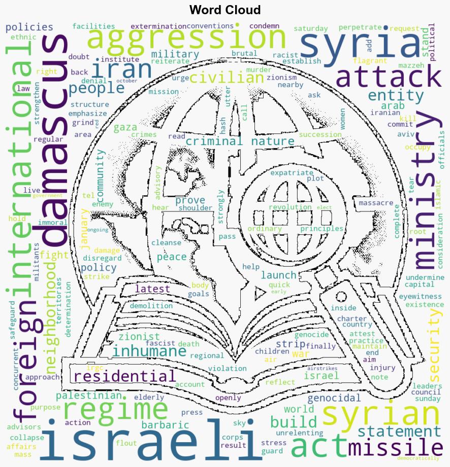 Syria Barbaric Israeli aggression on Damascus proves regimes criminal nature - Globalsecurity.org - Image 1