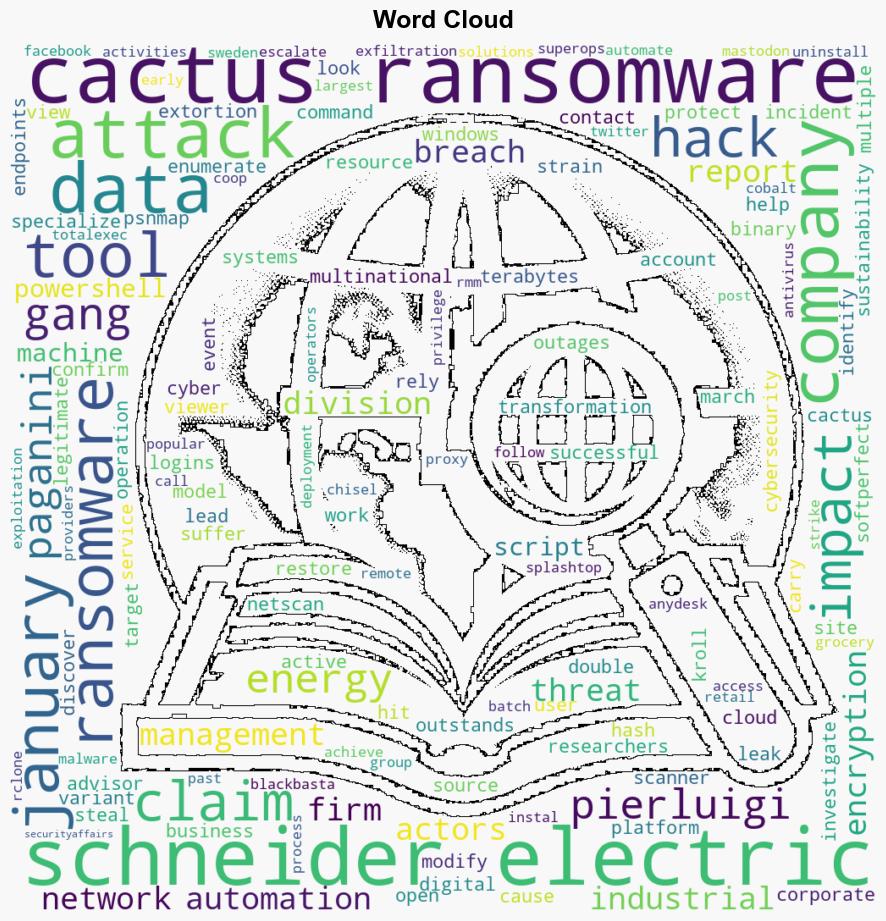 Cactus ransomware gang claims the Schneider Electric hack - Securityaffairs.com - Image 1