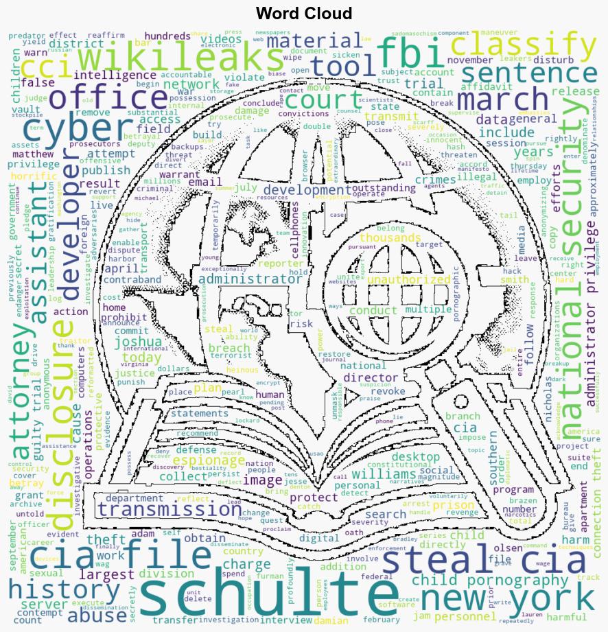 Former CIA Officer Joshua Adam Schulte Sentenced To 40 Years In Prison For Espionage And Child Pornography Crimes - Globalsecurity.org - Image 1