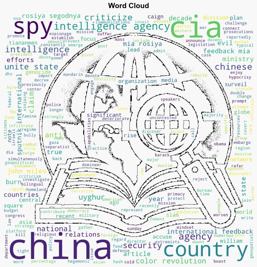 Spy Versus Spy Chinese Intelligence Agency Slams CIA - Sputnikglobe.com - Image 1