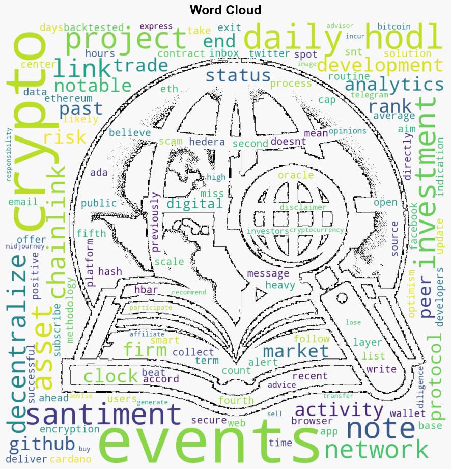 Decentralized Oracle Network Chainlink Leads the Crypto Space in Terms of Recent Development Activity Santiment - The Daily Hodl - Image 1