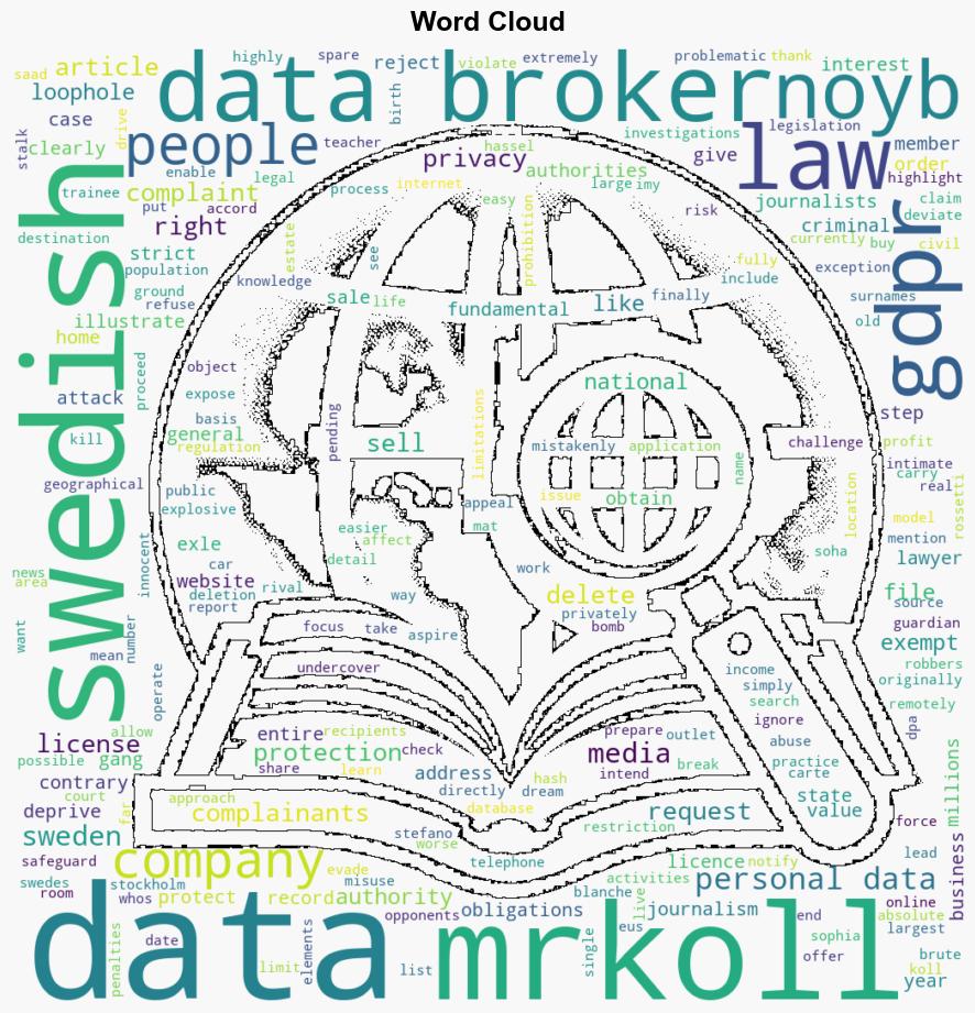 Swedish data brokers claim journalists legal protection to evade EU law - Noyb.eu - Image 1