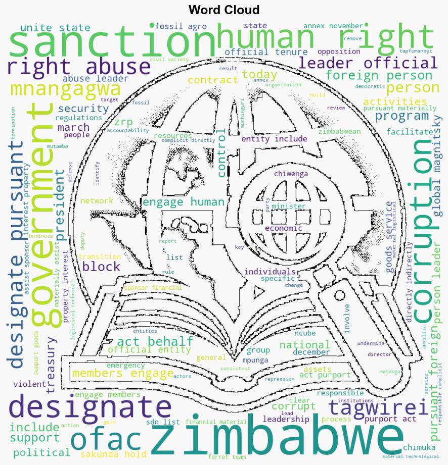 Treasury Sanctions Zimbabwes President and Key Actors for Corruption and Serious Human Rights Abuse - Globalsecurity.org - Image 1