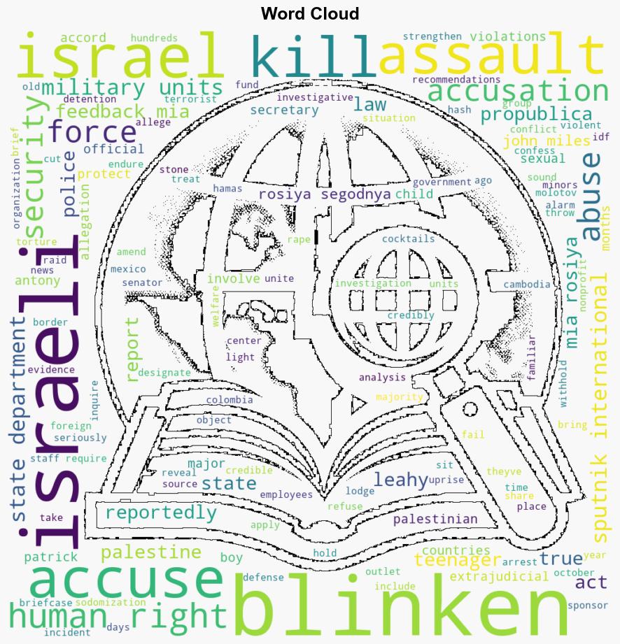 Blinken Protects Israeli Military Units Accused of Killings Assault Report - Sputnikglobe.com - Image 1