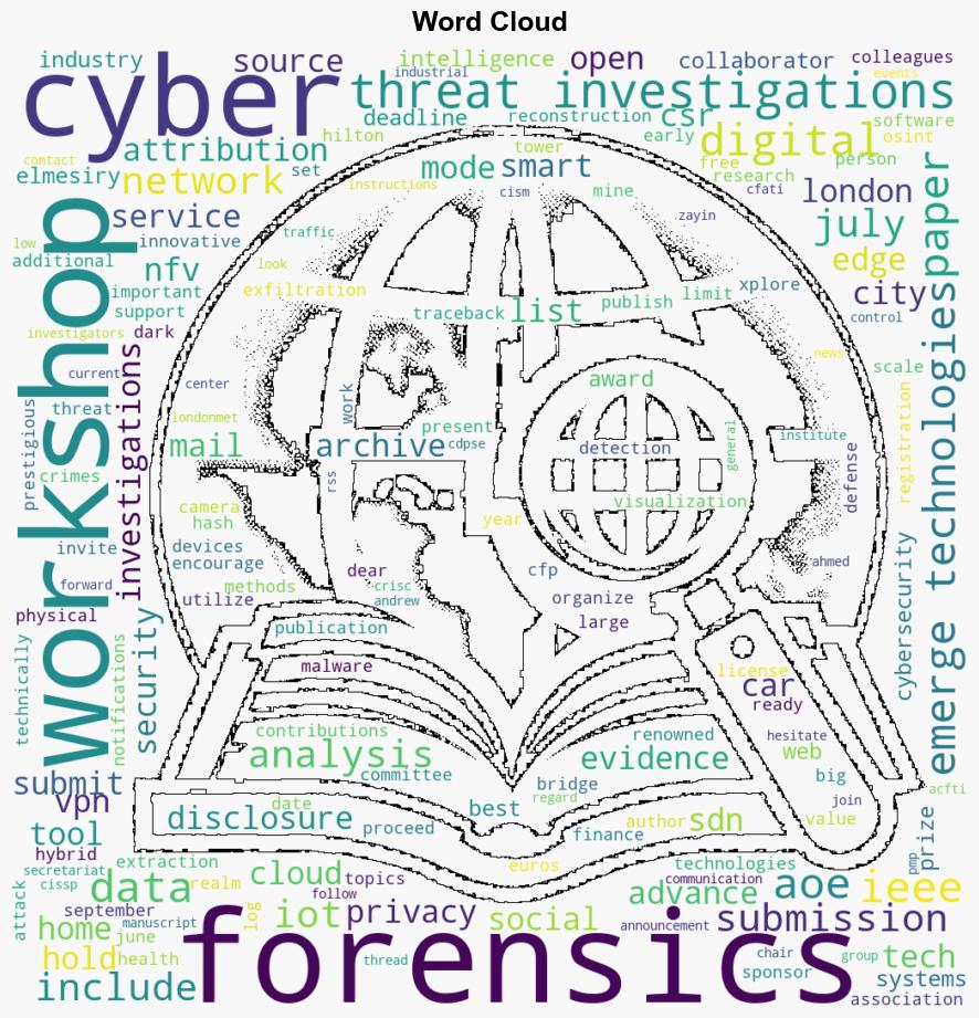 CFP IEEE CSR Workshop on Cyber Forensics Advanced Threat Investigations in Emerging Technologies 2024 - Seclists.org - Image 1