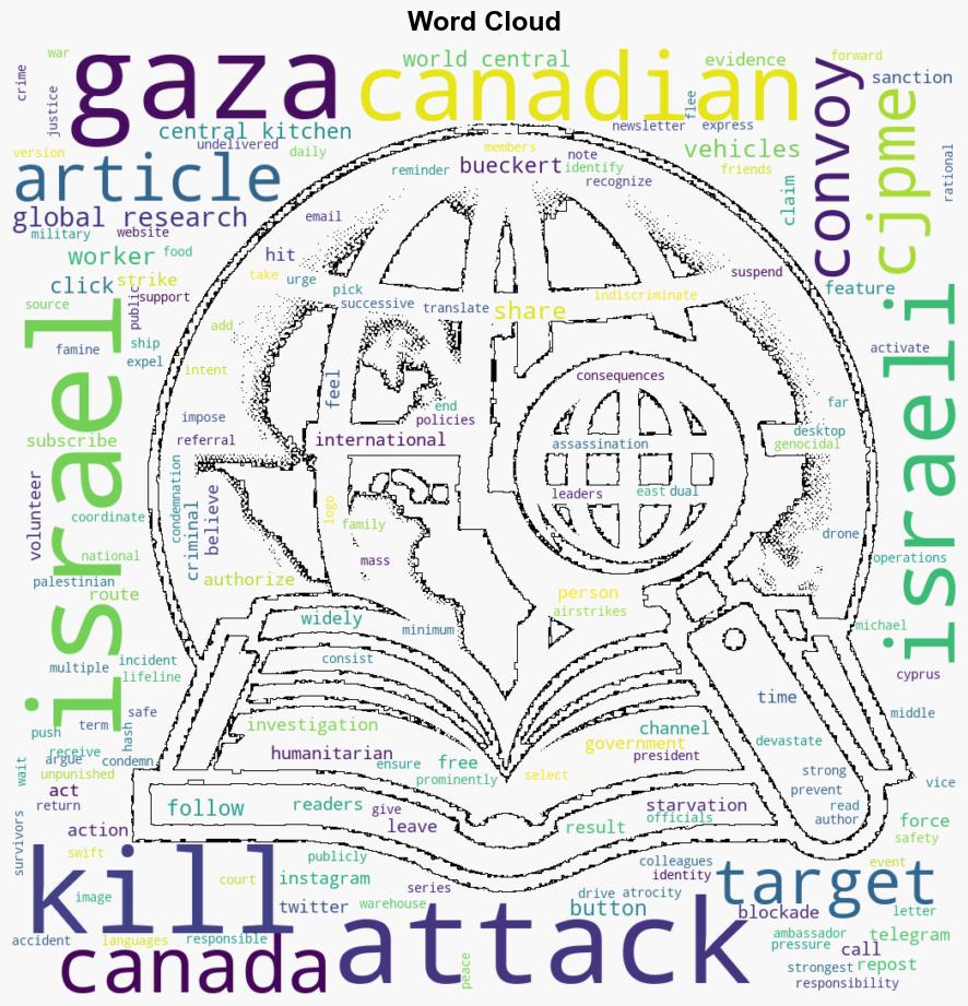 CJPME Condemns Israels Targeted Killing of Canadian Aid Worker - Globalresearch.ca - Image 1