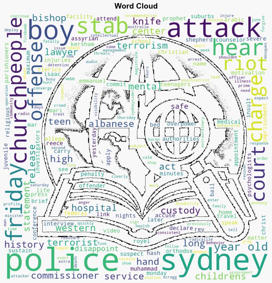 Teenager is charged with terrorism offenses in stabbings of bishop and priest at Sydney church - The Boston Globe - Image 1