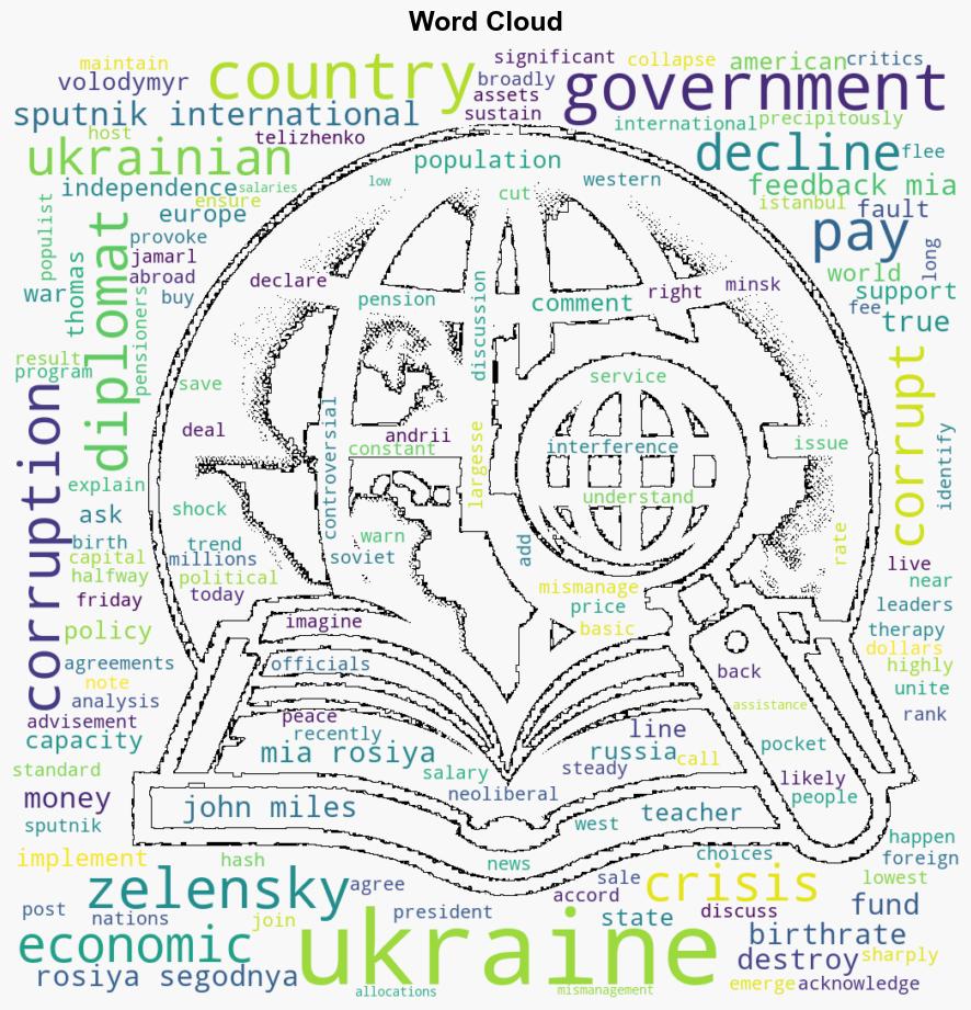 Ukraine Being Destroyed from Within by Zelensky Government Corruption ExDiplomat - Sputnikglobe.com - Image 1