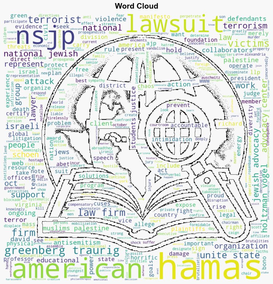 Greenberg Traurig National Jewish Advocacy Center Schoen Law Firm and Holtzman Vogel Represent American and Israeli Victims of Hamas Oct 7 Terrorist Attack in Lawsuit Against AJP Educational Foundation Inc aka American Muslims for Palestine and National Students for Justice in Palestine - Globalsecurity.org - Image 1