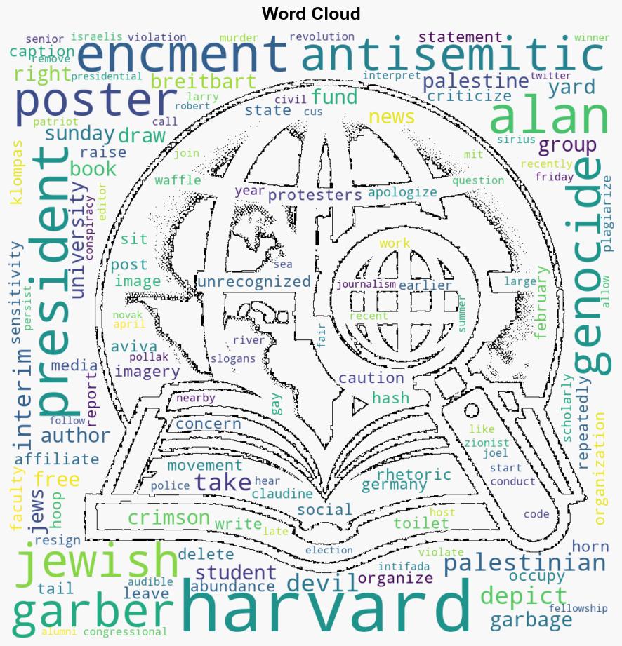 Harvard Encampment Takes Down Antisemitic Poster of Interim President Garber - Breitbart News - Image 1