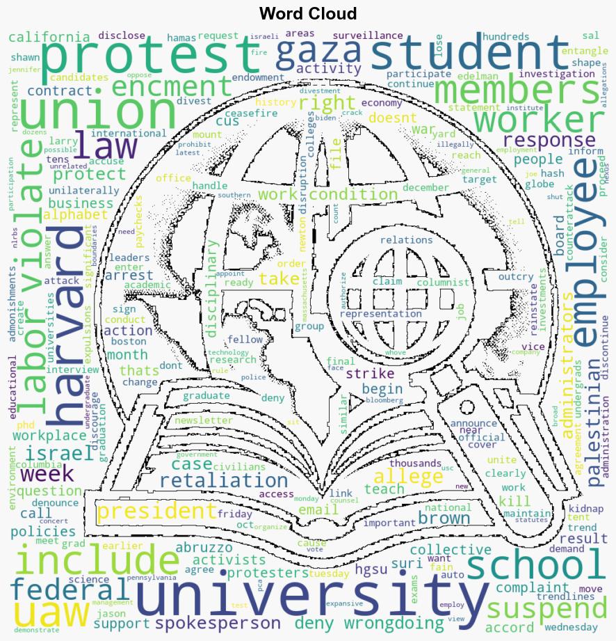 Harvards crackdown on Gaza protest violated US labor law union claims - The Boston Globe - Image 1