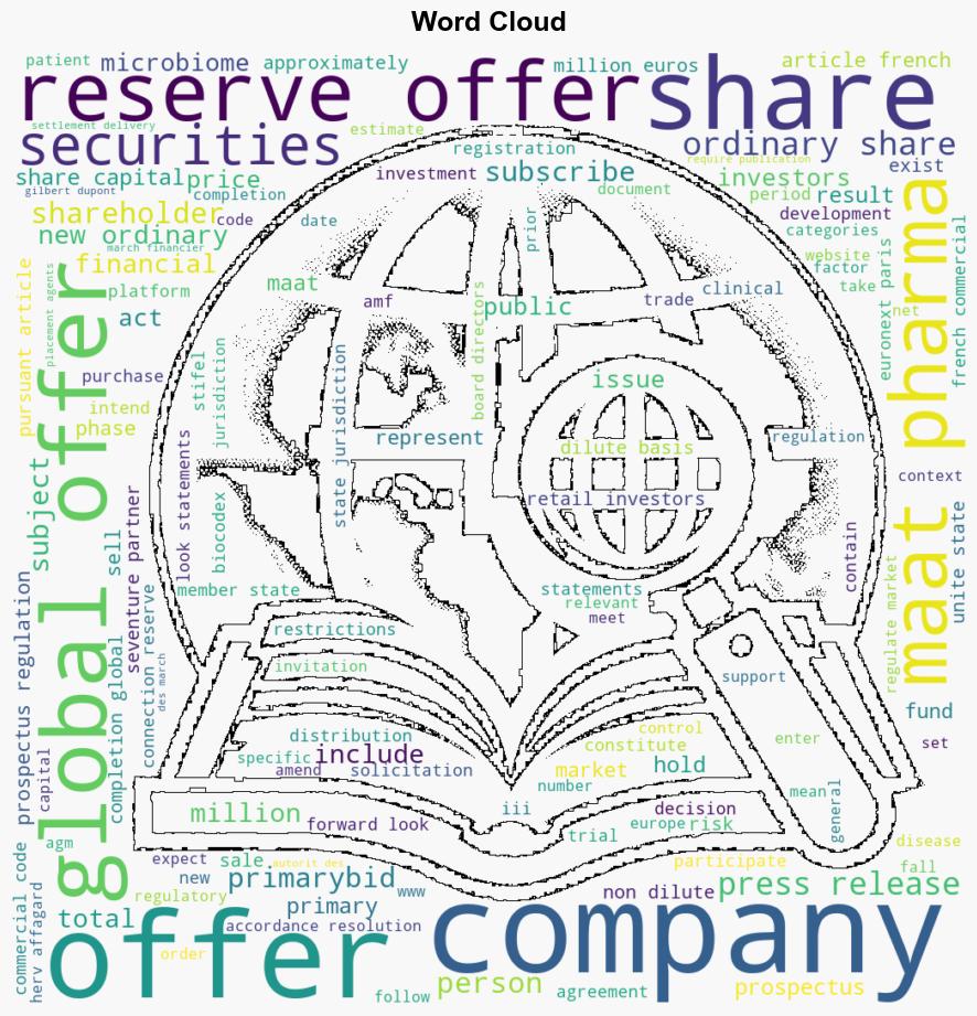 MaaT Pharma announces the successful completion of its Global Offering of 192 Million Euros - Marketscreener.com - Image 1