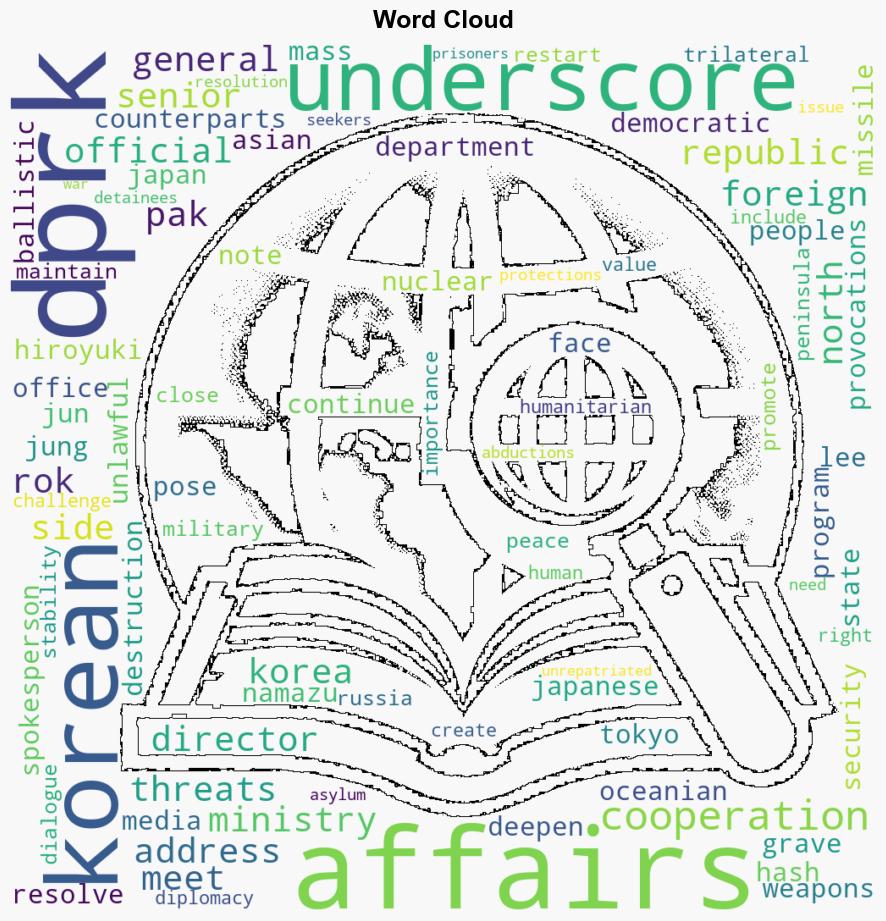 Senior Official for the Democratic Peoples Republic of Korea DPRK Paks Meeting with Republic of Korea ROK and Japan Counterparts - Globalsecurity.org - Image 1