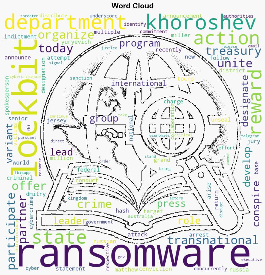 Transnational Organized Crime Rewards Program Offer and Designation of a Senior Leader of RussiaBased Ransomware Group LockBit - Globalsecurity.org - Image 1