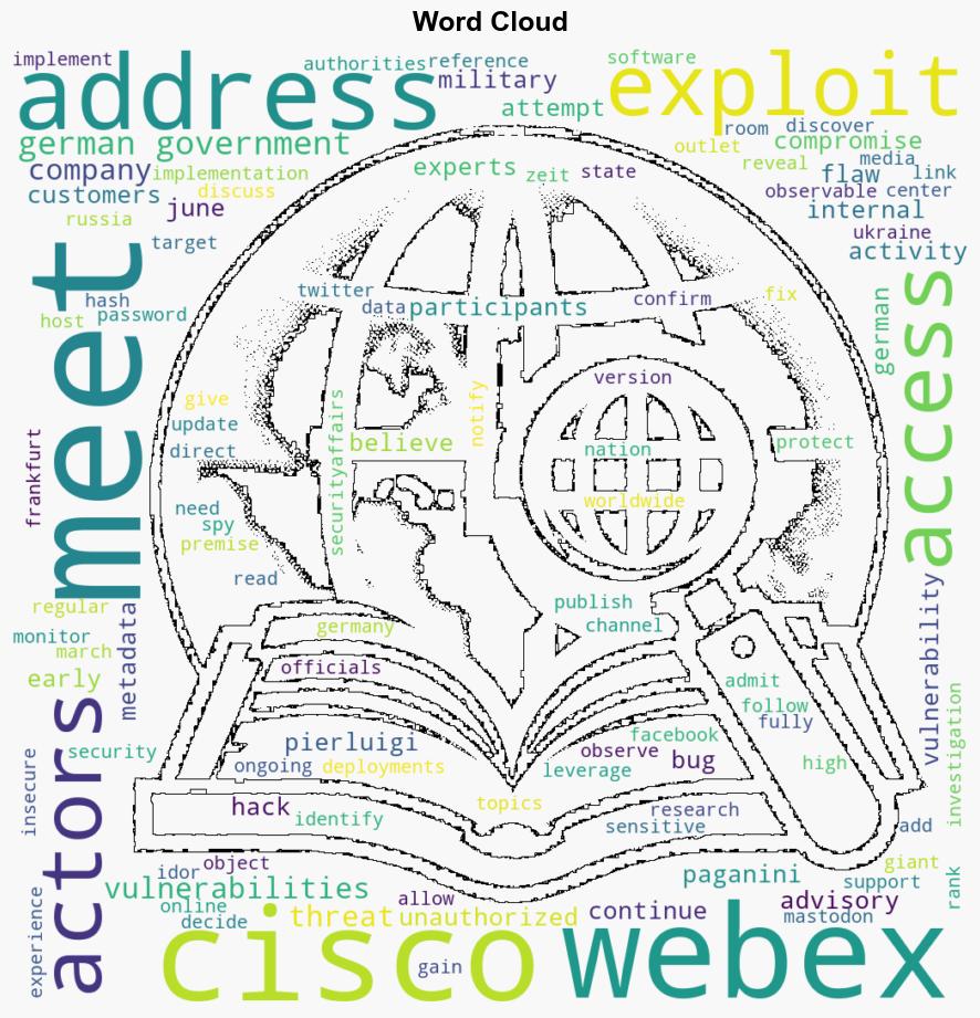 Cisco addressed Webex flaws used to compromise German government meetings - Securityaffairs.com - Image 1