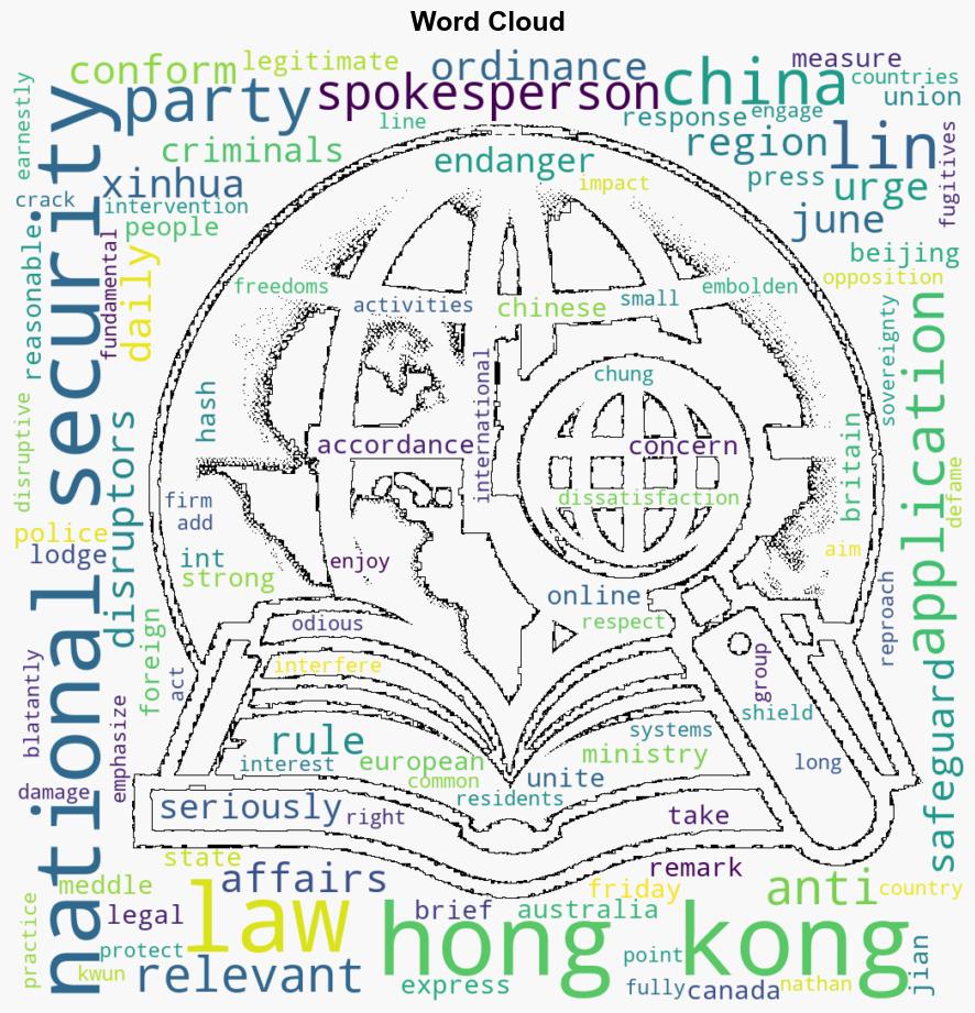 Extraterritorial application of HK national security law conforms to intl law spokesperson - Globalsecurity.org - Image 1