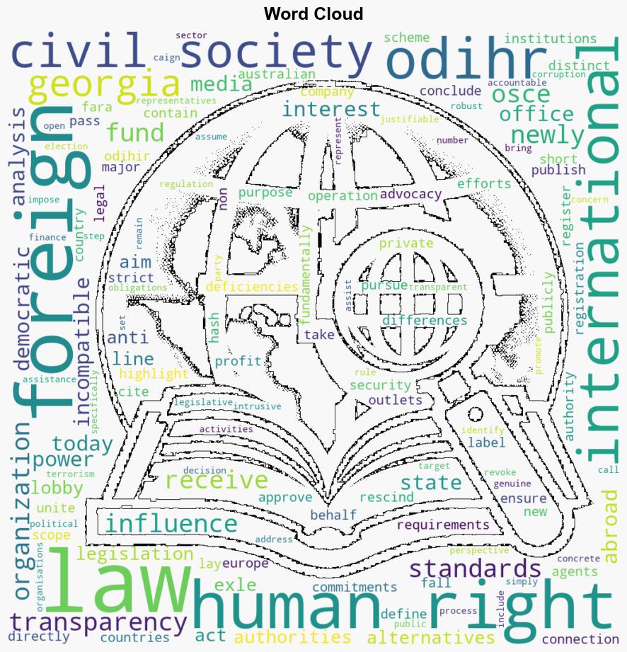 Georgias transparency of foreign influence law incompatible with democratic standards and human rights law international human rights office ODIHR - Globalsecurity.org - Image 1