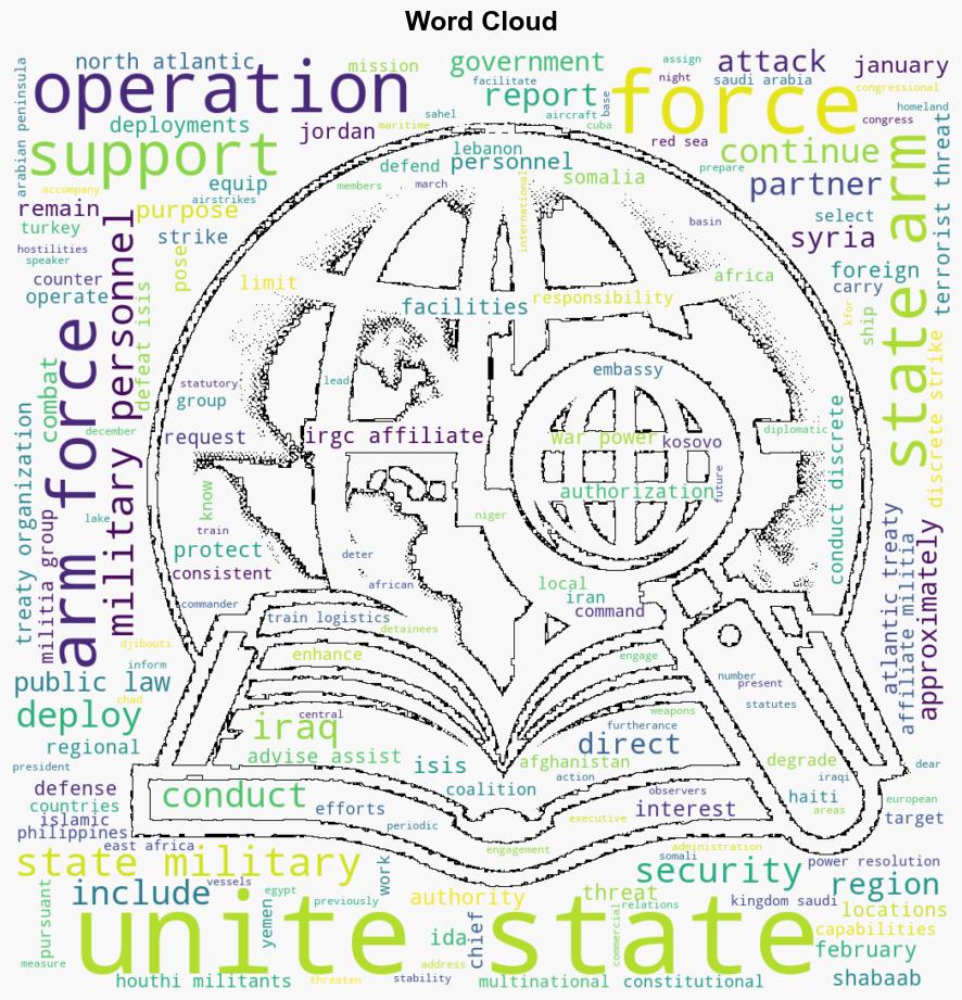 Letter to the Speaker of the House of Representatives and President pro tempore of the Senate War Powers Report - Globalsecurity.org - Image 1