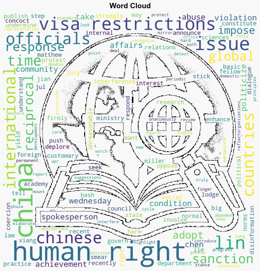 China to impose reciprocal visa restrictions on US officials involving sanctions on human rights issues FM - Globalsecurity.org - Image 1