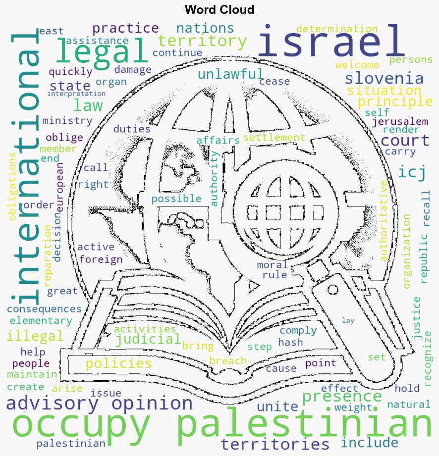 Slovenia welcomes the Advisory opinion issued by ICJ on Legal Consequences arising from the Policies and Practices of Israel in the Occupied Palestinian Territory including East Jerusalem - Globalsecurity.org - Image 1