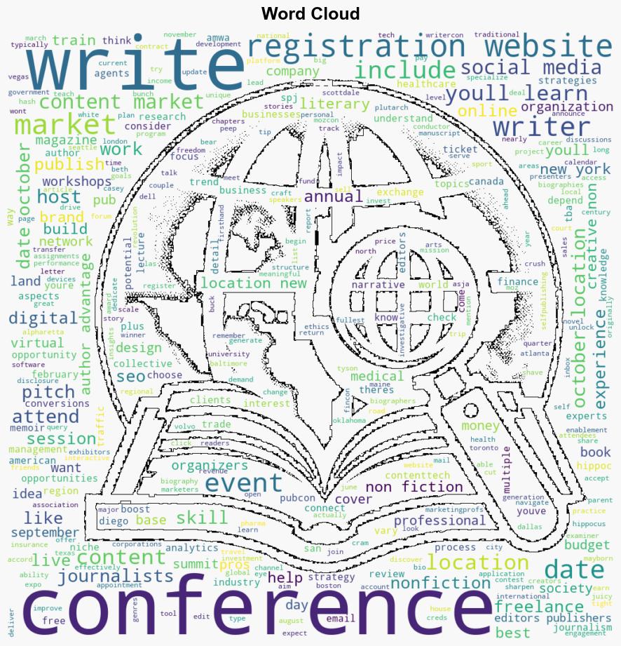 Writing Conferences 20 of the Best Events to Help You Crush Your Writing Goals - Makealivingwriting.com - Image 1