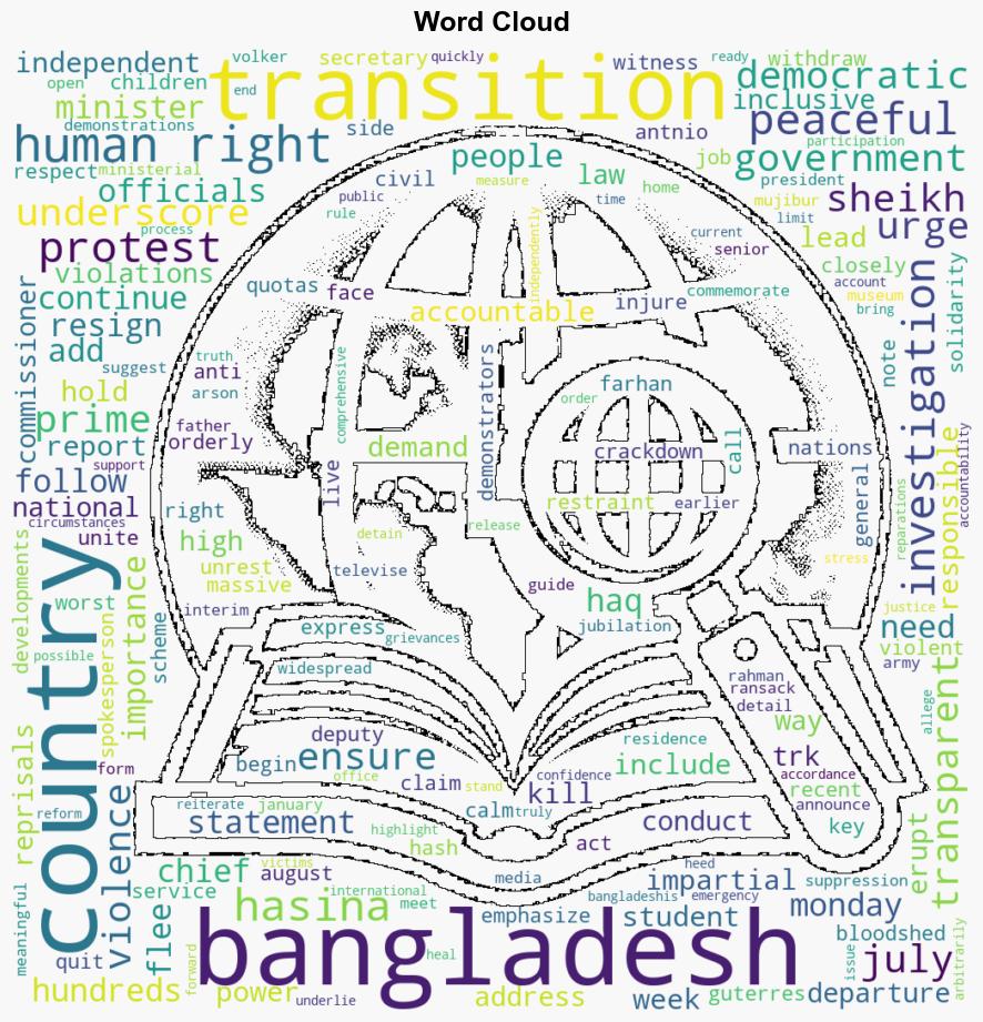 Bangladesh UN urges peaceful transition as PM resigns and flees the country - Globalsecurity.org - Image 1