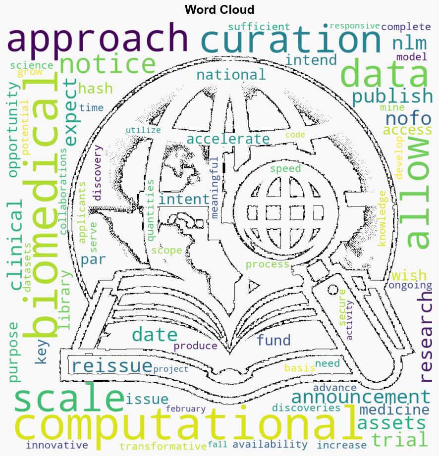 Notice of Intent to Publish a Funding Opportunity Announcement for Computational Approaches to Curation at Scale for Biomedical Research Assets R01 Clinical Trial Not Allowed - National Institutes of Health - Image 1