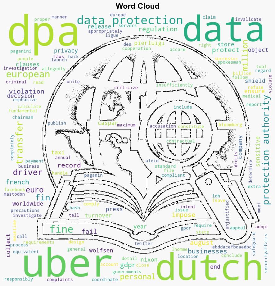 The Dutch Data Protection Authority DPA has fined Uber a record 290M - Securityaffairs.com - Image 1