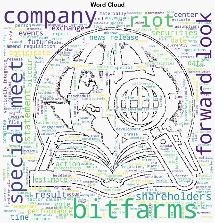 Bitfarms Reschedules Special Meeting of Shareholders - GlobeNewswire - Image 1