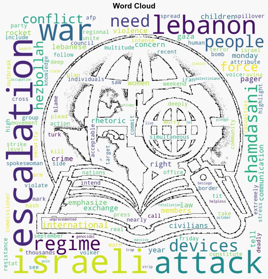 UN Israeli escalation of war in Lebanon needs to stop - Globalsecurity.org - Image 1