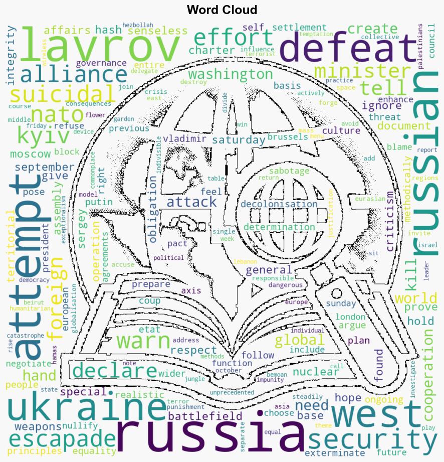 Attempt to defeat Russia a suicidal escapade Lavrov warns Ukraine and the West - Globalsecurity.org - Image 1