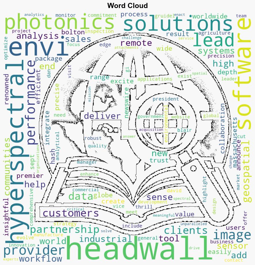 Headwall Photonics Announces Partnership as Value Added Provider of ENVI Software - GlobeNewswire - Image 1