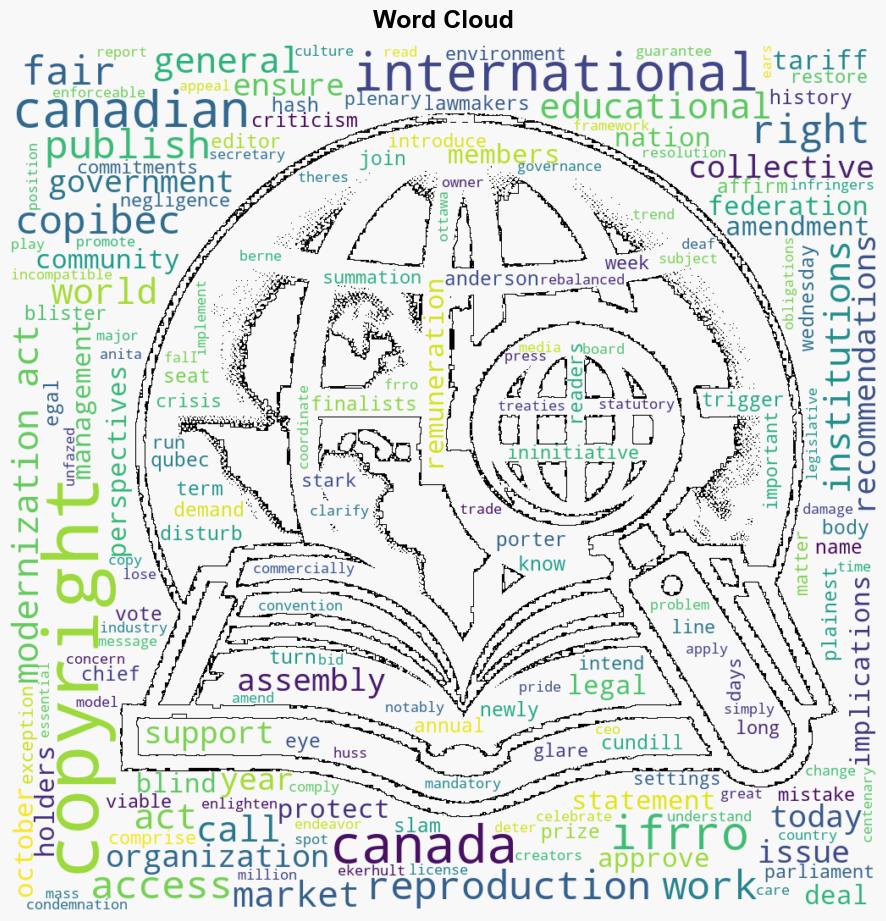 IFRRO Calls on Ottawa To Make Copyright Reform - Publishingperspectives.com - Image 1