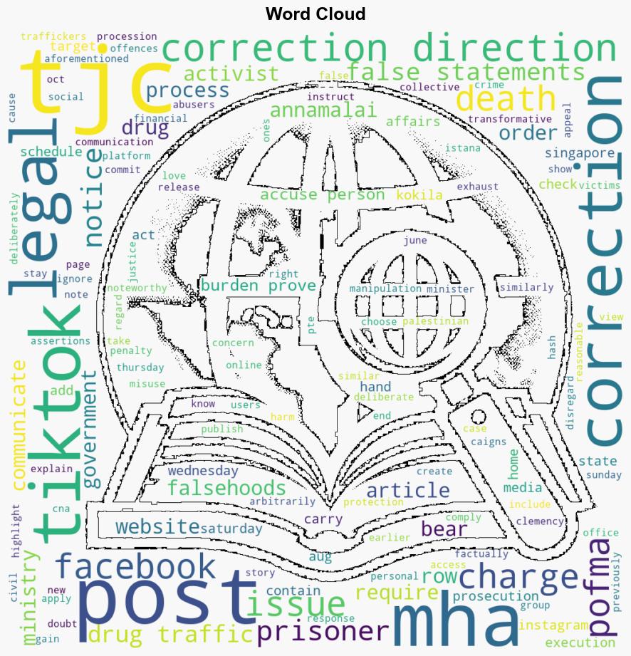 Third POFMA correction direction issued to antideath penalty activist group Transformative Justice Collective - CNA - Image 1