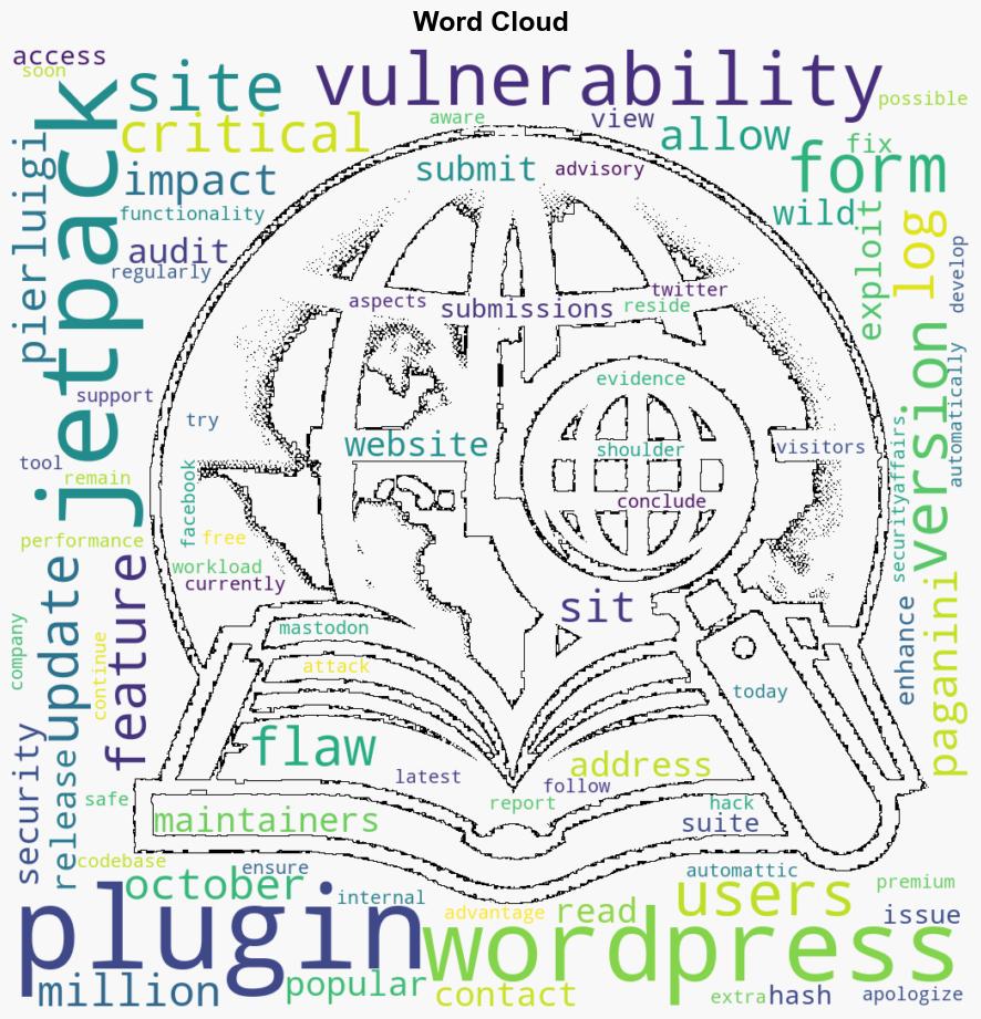 WordPress Jetpack plugin critical flaw impacts 27 million sites - Securityaffairs.com - Image 1