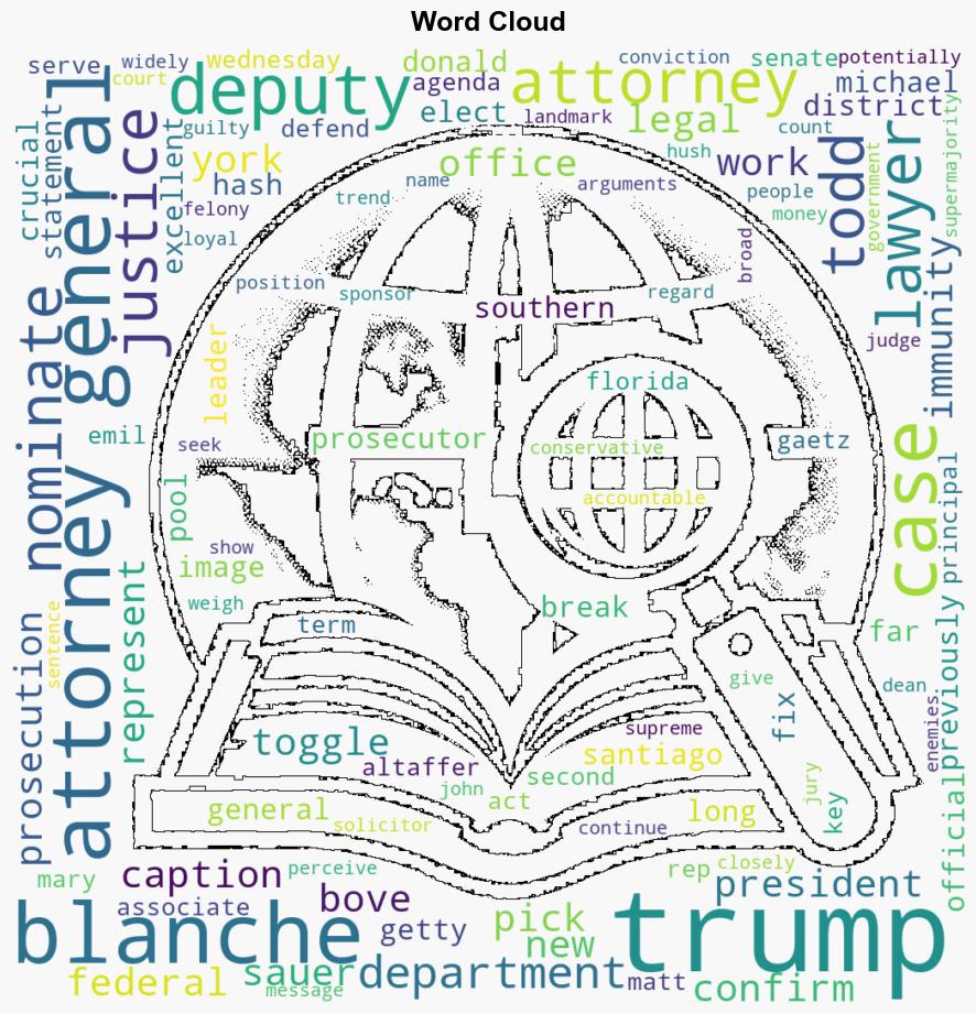 Trump picks his lawyer Todd Blanche as deputy attorney general - NPR - Image 1