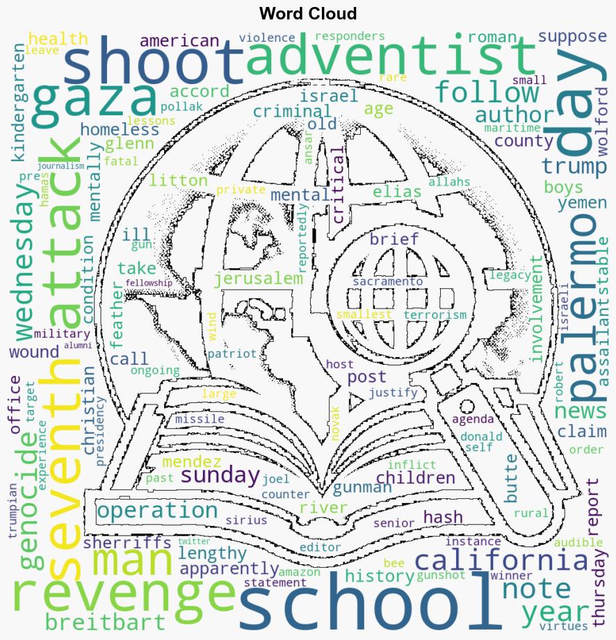 Homeless Man Shoots 2 Children at Seventh Day Adventist School in CA over Gaza Genocide - Breitbart News - Image 1