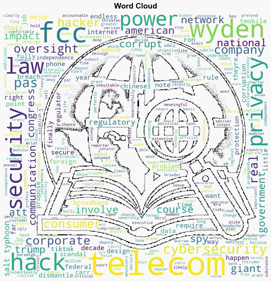 Wyden Law Would Give FCC Greater Power Over Telecoms Lax Cybersecurity In Wake Of Ugly Salt Typhoon Hack - Techdirt - Image 1