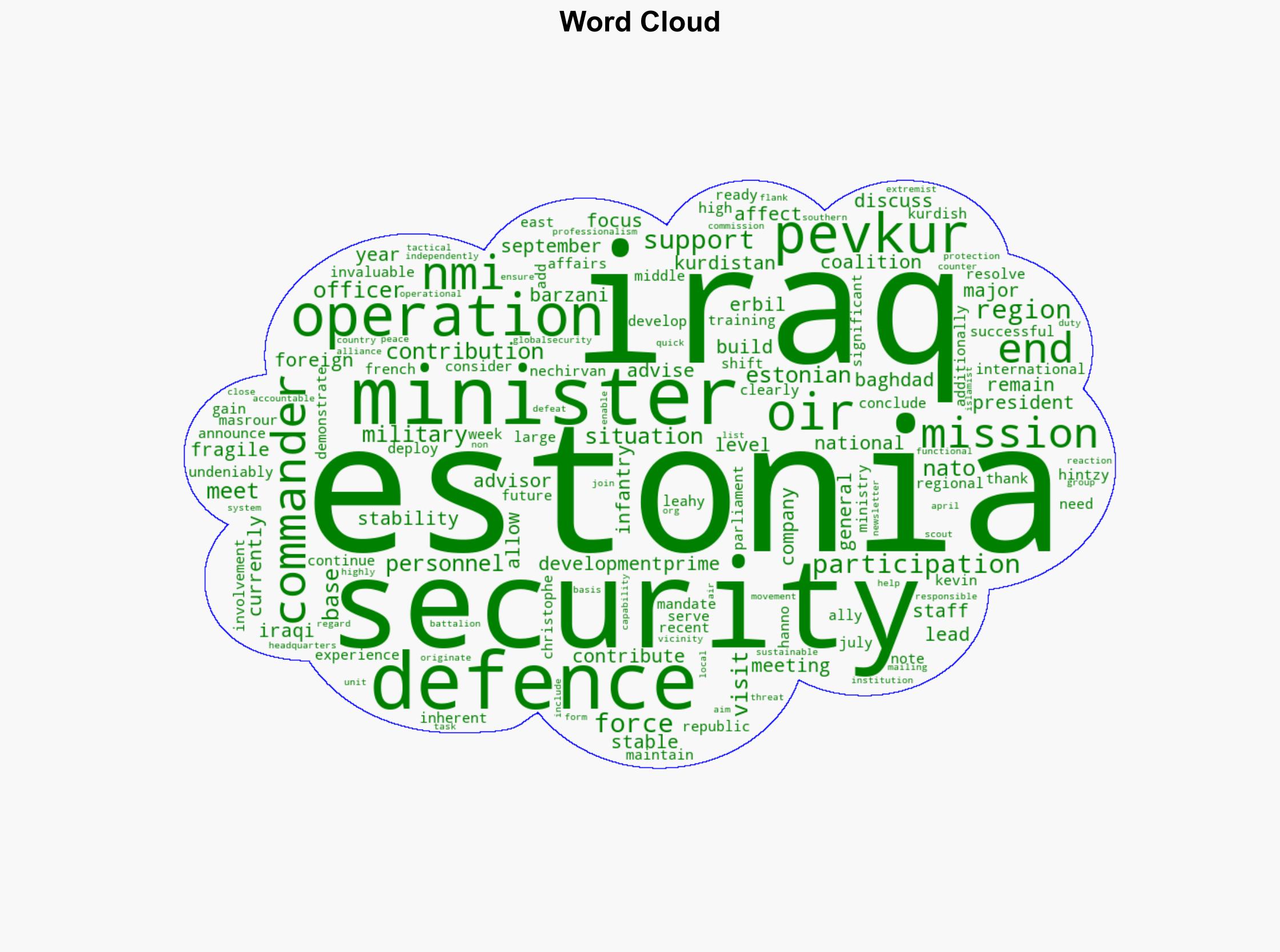 Pevkur in Iraq a fragile but stable security situation allows Estonia to end its mission participation by September - Globalsecurity.org - Image 1