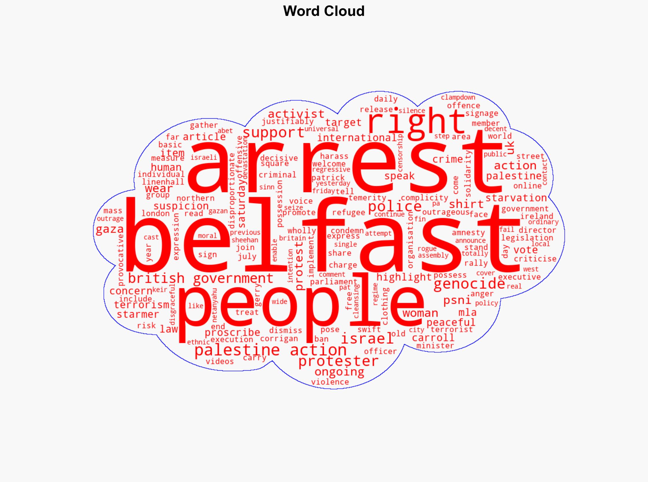 Woman wearing Palestine Action T-shirt arrested in Belfast - The Irish Times - Image 1
