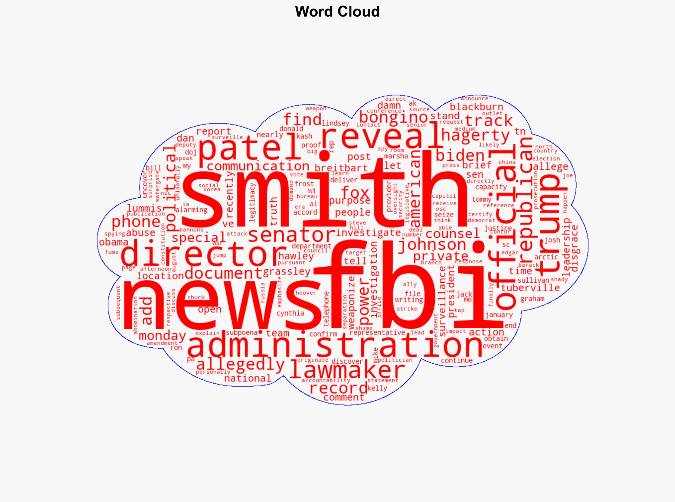 FBI Jack Smith Biden DOJ Tracked Phone Calls of GOP Senators Congressman - Breitbart News - Image 1